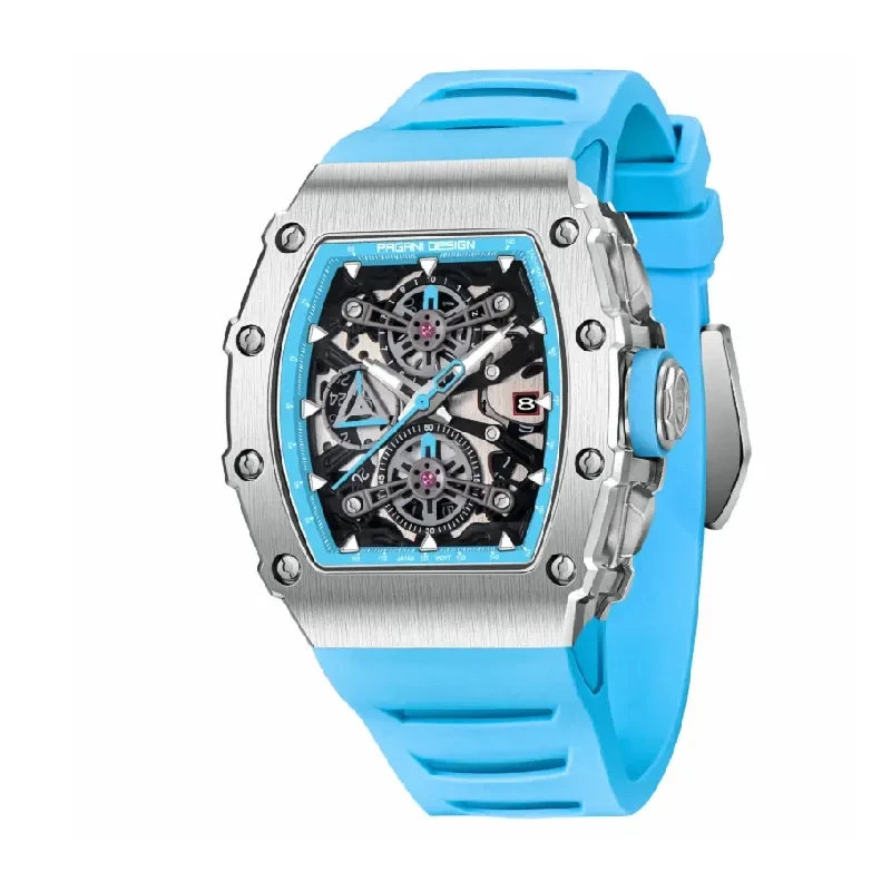 Pagani Design Tiffany Blue & Silver Combination Men's Watch- PD-YS011